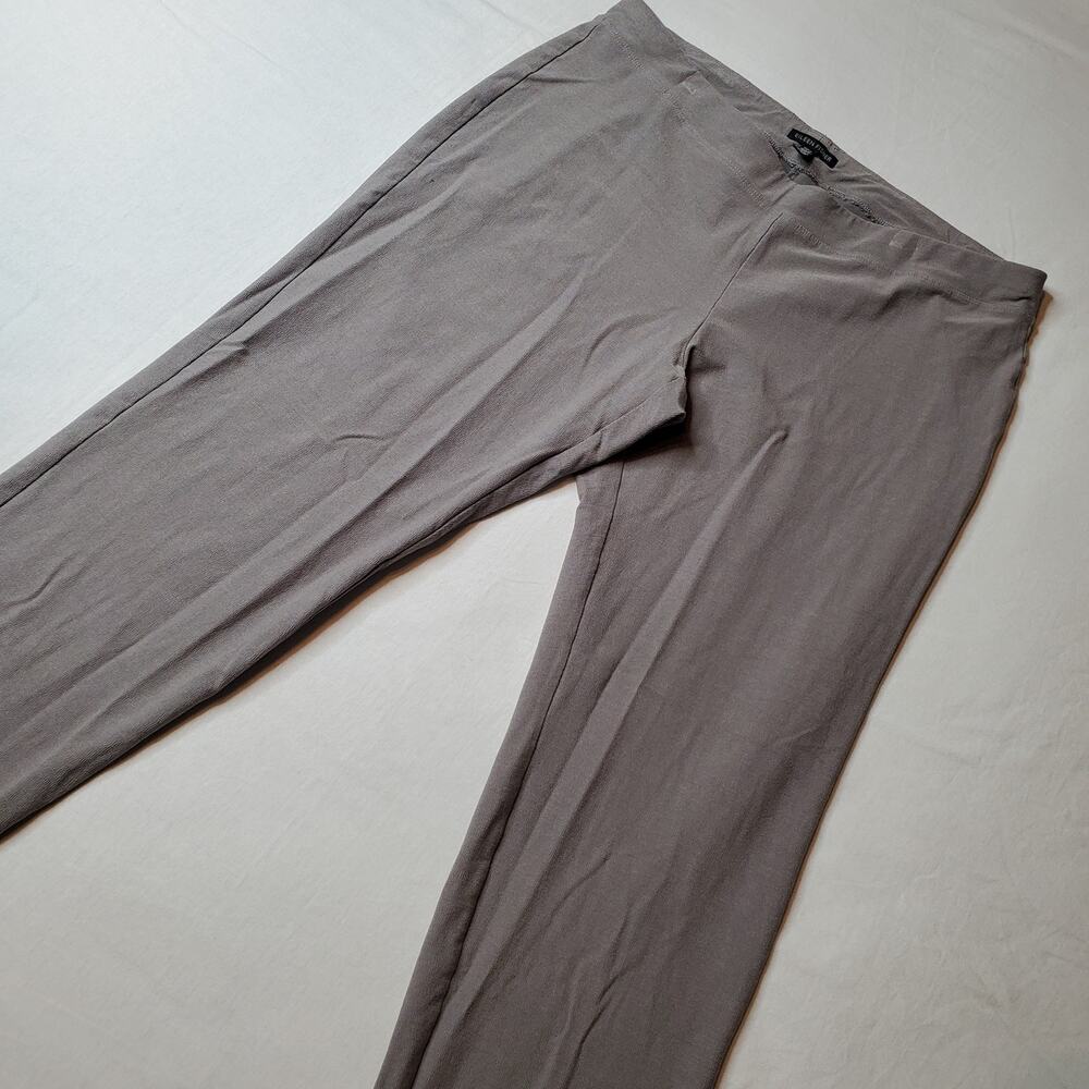 Eileen Fisher Women's Size L Stretch Crepe Straight Leg Crop Pants Gray